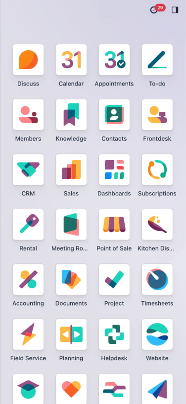Odoo desde teléfono mobil